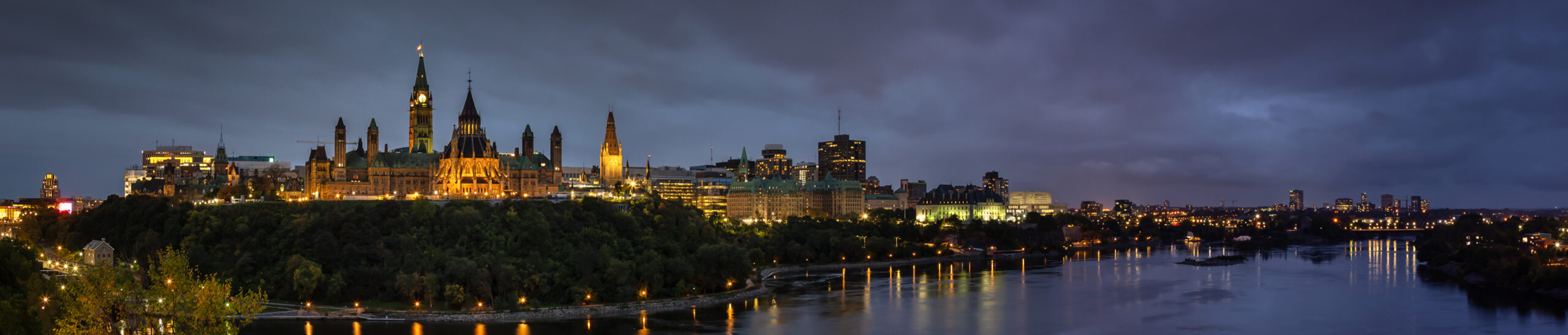 Ottawa downtown landscape at night